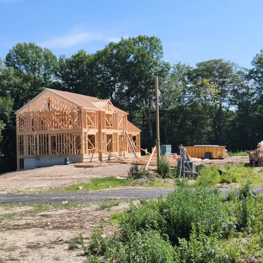 Roof framing on a new home