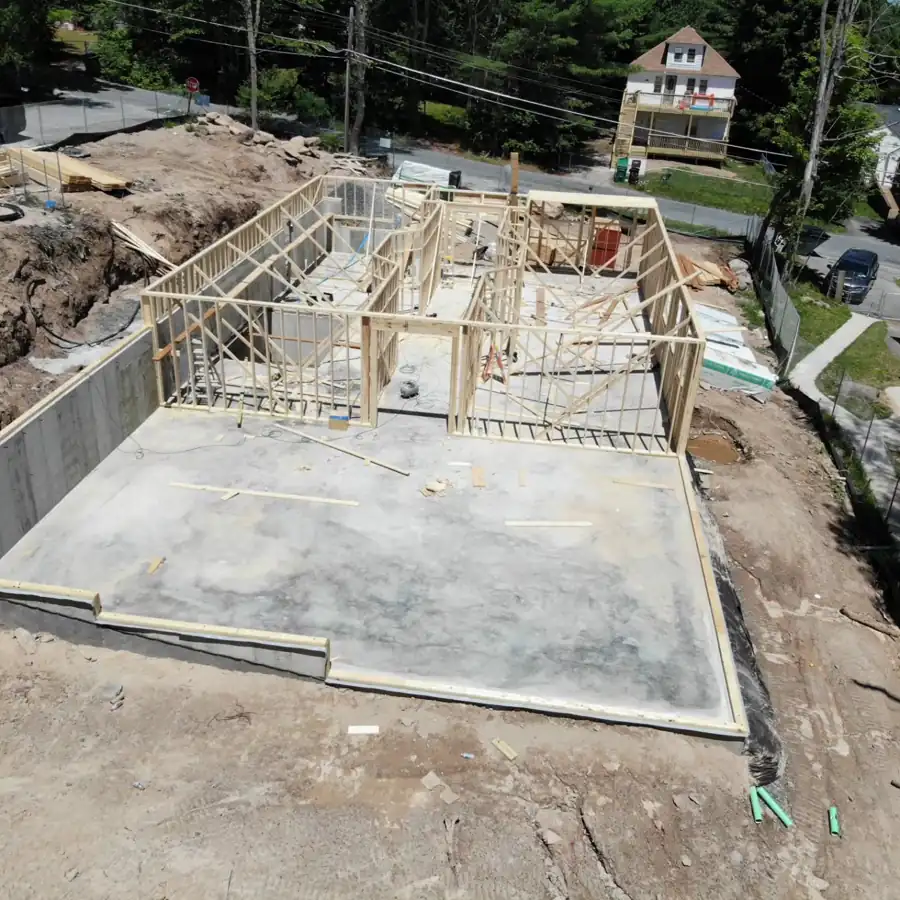 Exterior walls standing on a new build in Orange County, NY